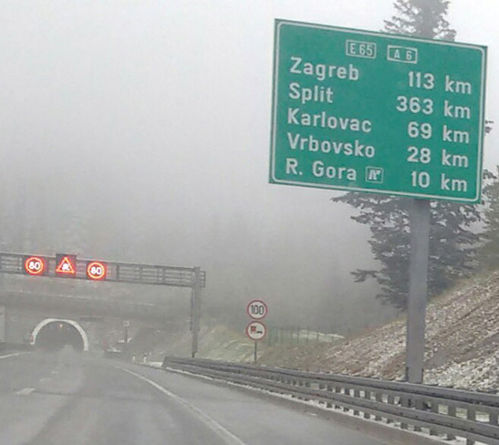 Road Zagreb to Rijeka, Croatia