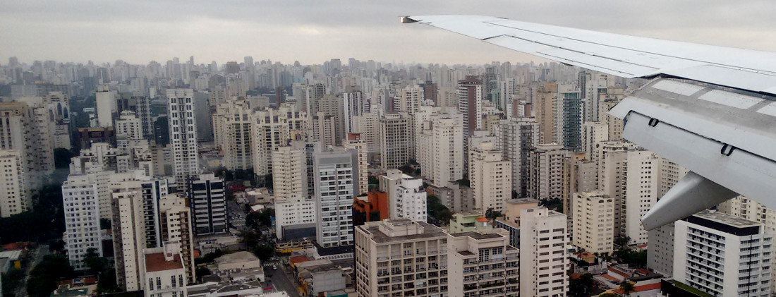 Arriving in São Paulo, notice how urbanized the city is and it's not even downtown!